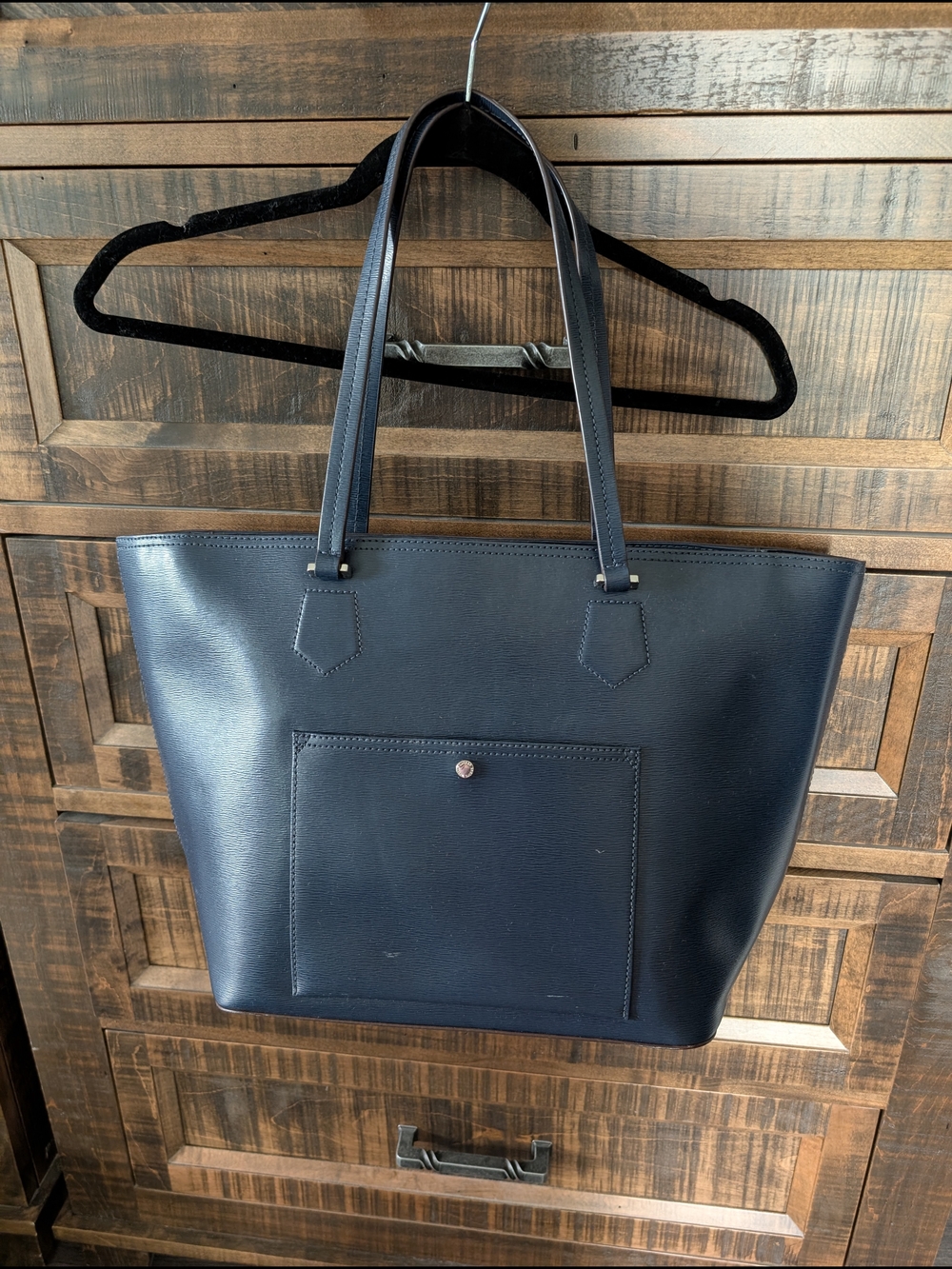 Lauren Ralph Lauren Navy Saffiano Tote